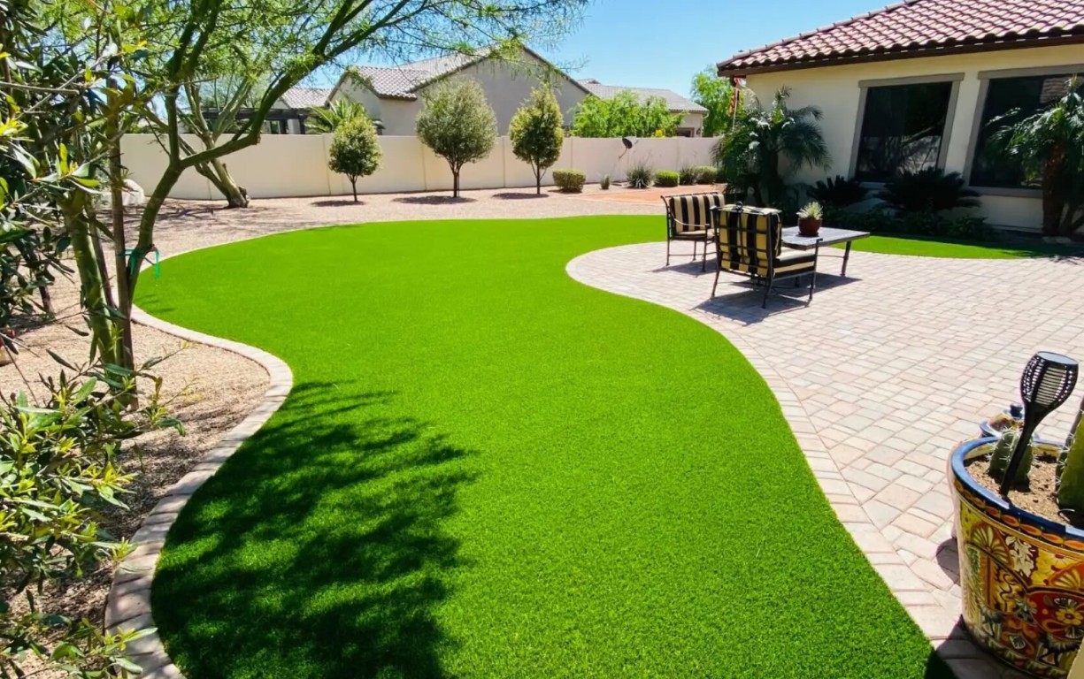 Beautiful artificial grass installation in Levittown, PA backyard